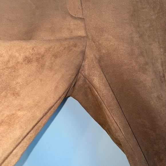 Marc New York Andrew Marc Cognac Faux Suede Wide Leg Pants Size 12 - Picture 5 of 8